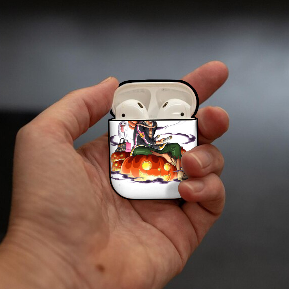 ワンピース ロロノア・ゾロ ONE PIECE Roronoa Zoro AirPods 第2世代保護ケース ハードシェル ブラック 耐衝撃・防指紋・カラビナ付き