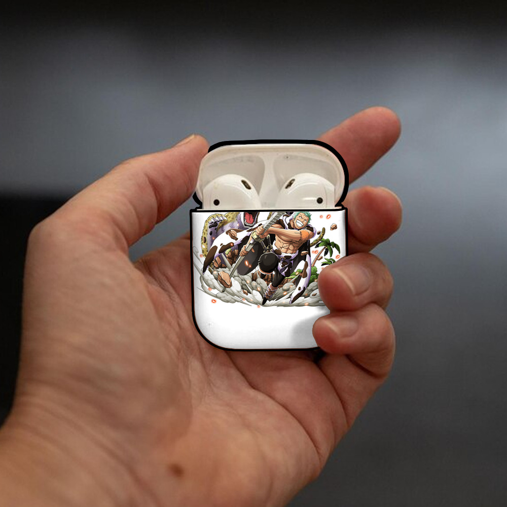ワンピース ロロノア・ゾロ ONE PIECE Roronoa Zoro AirPods 第2世代保護ケース ハードシェル ブラック 耐衝撃・防指紋・カラビナ付き