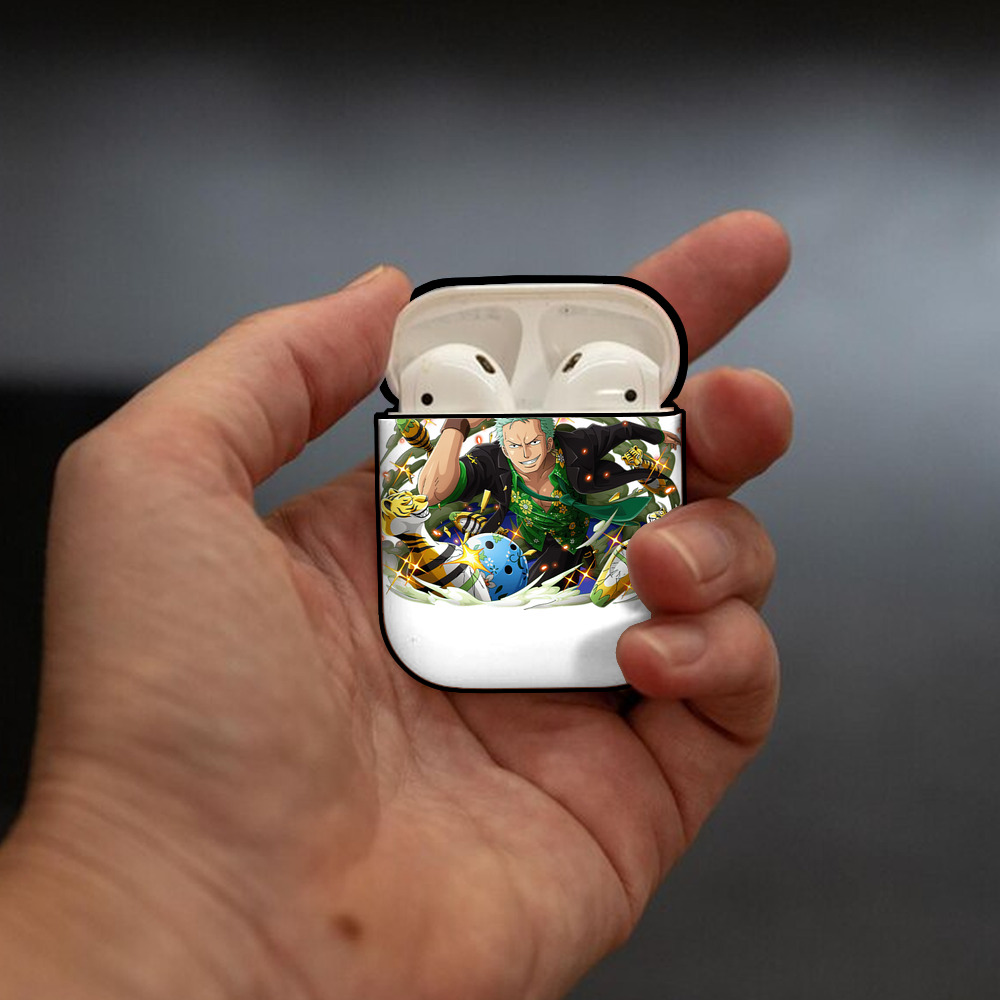 ワンピース ロロノア・ゾロ ONE PIECE Roronoa Zoro AirPods 第2世代保護ケース ハードシェル ブラック 耐衝撃・防指紋・カラビナ付き
