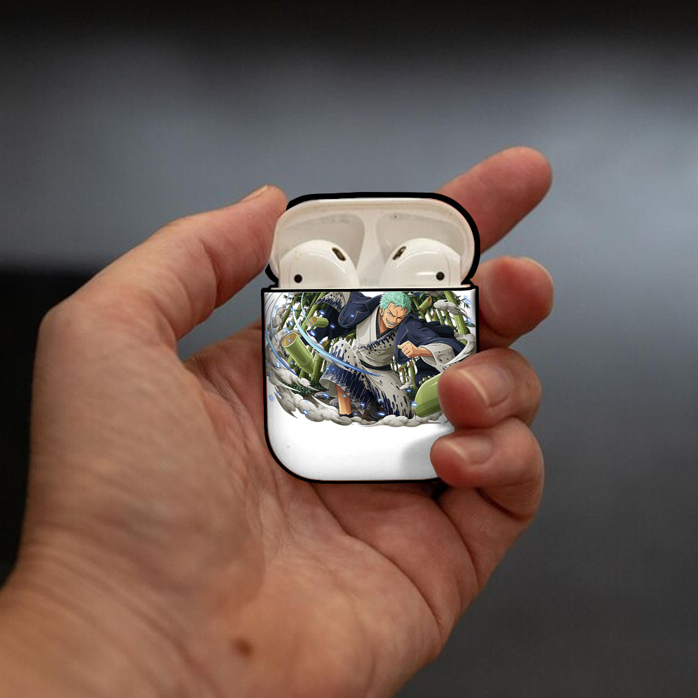 ワンピース ロロノア・ゾロ ONE PIECE Roronoa Zoro AirPods 第2世代保護ケース ハードシェル ブラック 耐衝撃・防指紋・カラビナ付き