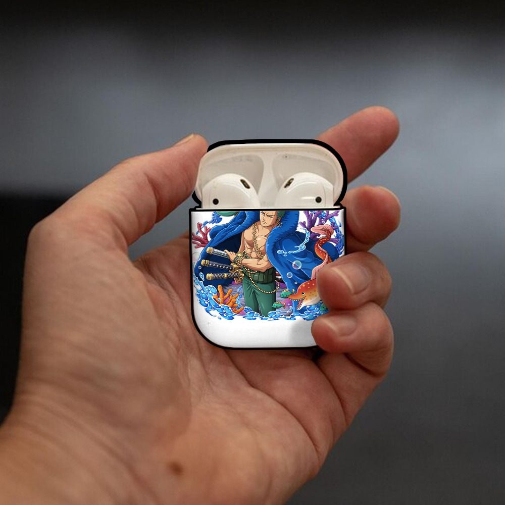 ワンピース ロロノア・ゾロ ONE PIECE Roronoa Zoro AirPods 第2世代保護ケース ハードシェル ブラック 耐衝撃・防指紋・カラビナ付き