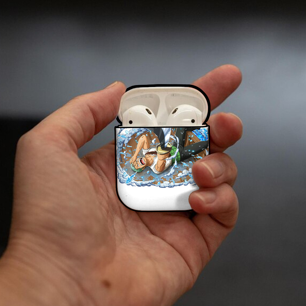 ワンピース ロロノア・ゾロ ONE PIECE Roronoa Zoro AirPods 第2世代保護ケース ハードシェル ブラック 耐衝撃・防指紋・カラビナ付き