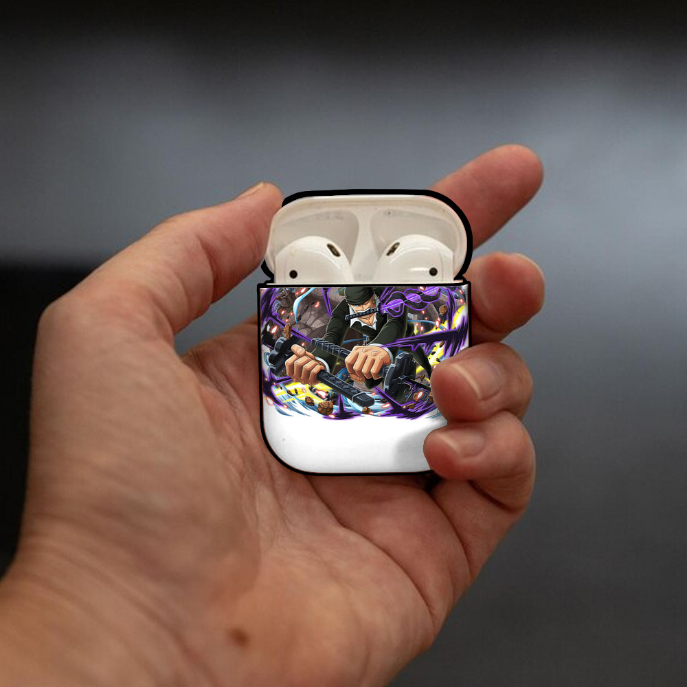 ワンピース ロロノア・ゾロ ONE PIECE Roronoa Zoro AirPods 第2世代保護ケース ハードシェル ブラック 耐衝撃・防指紋・カラビナ付き