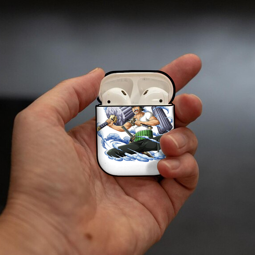 ワンピース ロロノア・ゾロ ONE PIECE Roronoa Zoro AirPods 第2世代保護ケース ハードシェル ブラック 耐衝撃・防指紋・カラビナ付き