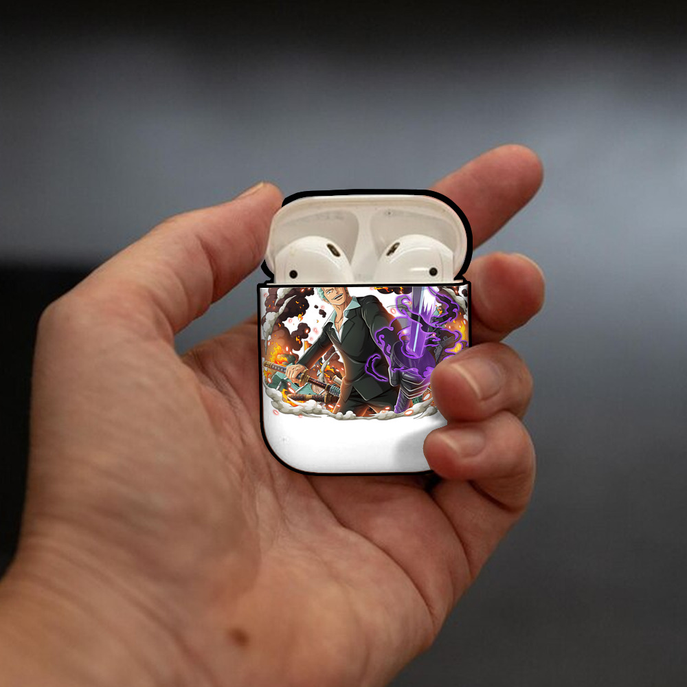 ワンピース ロロノア・ゾロ ONE PIECE Roronoa Zoro AirPods 第2世代保護ケース ハードシェル ブラック 耐衝撃・防指紋・カラビナ付き