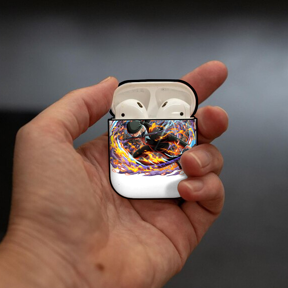 ワンピース ロロノア・ゾロ ONE PIECE Roronoa Zoro AirPods 第2世代保護ケース ハードシェル ブラック 耐衝撃・防指紋・カラビナ付き