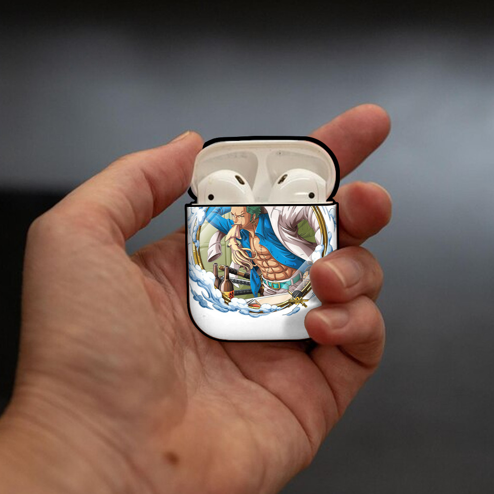 ワンピース ロロノア・ゾロ ONE PIECE Roronoa Zoro AirPods 第2世代保護ケース ハードシェル ブラック 耐衝撃・防指紋・カラビナ付き