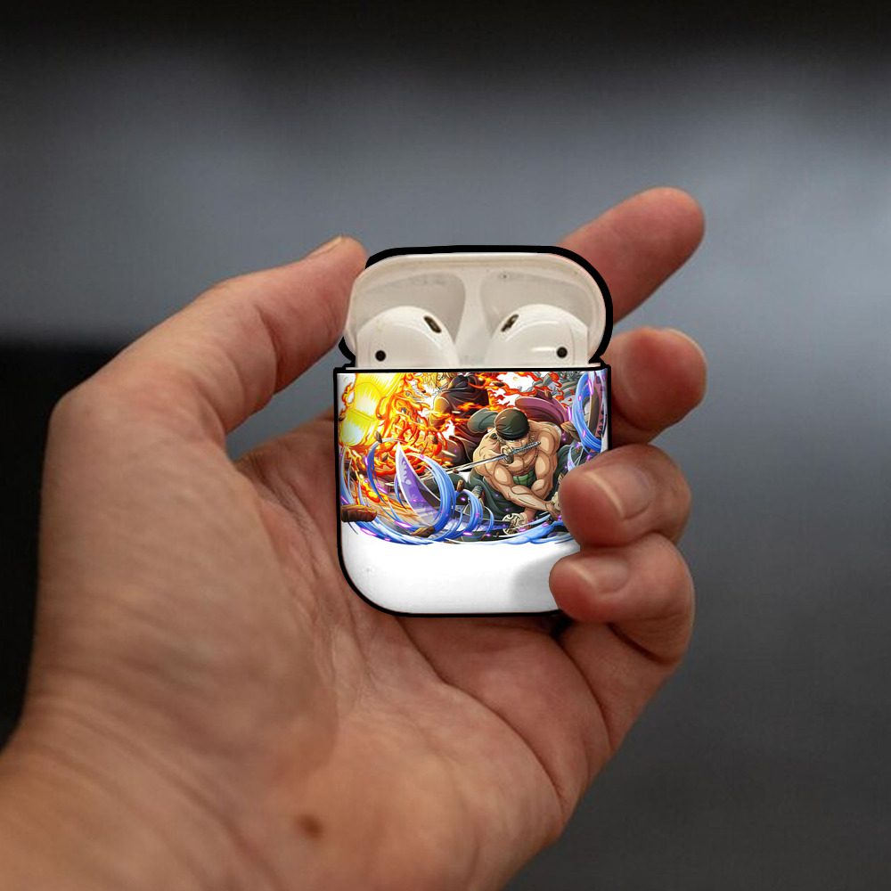 ワンピース ロロノア・ゾロ ONE PIECE Roronoa Zoro AirPods 第2世代保護ケース ハードシェル ブラック 耐衝撃・防指紋・カラビナ付き