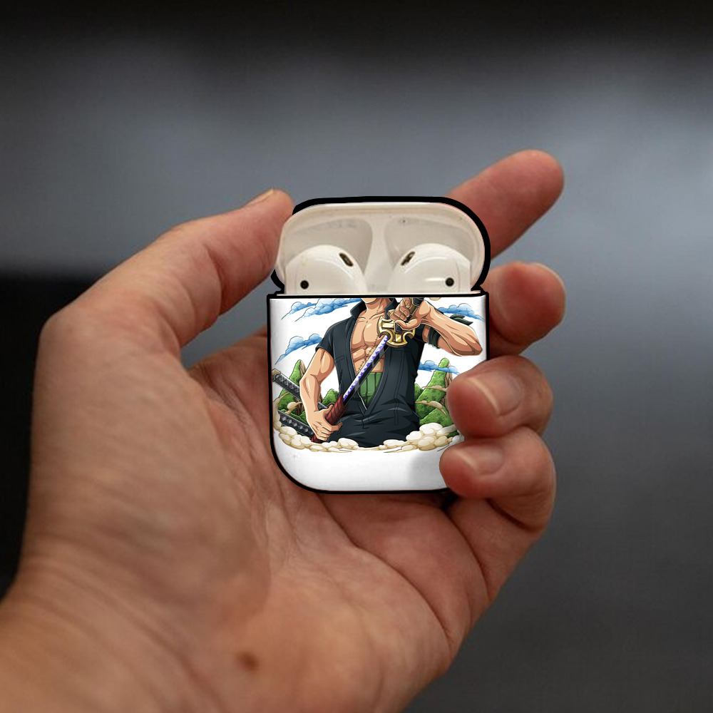 ワンピース ロロノア・ゾロ ONE PIECE Roronoa Zoro AirPods 第2世代保護ケース ハードシェル ブラック 耐衝撃・防指紋・カラビナ付き