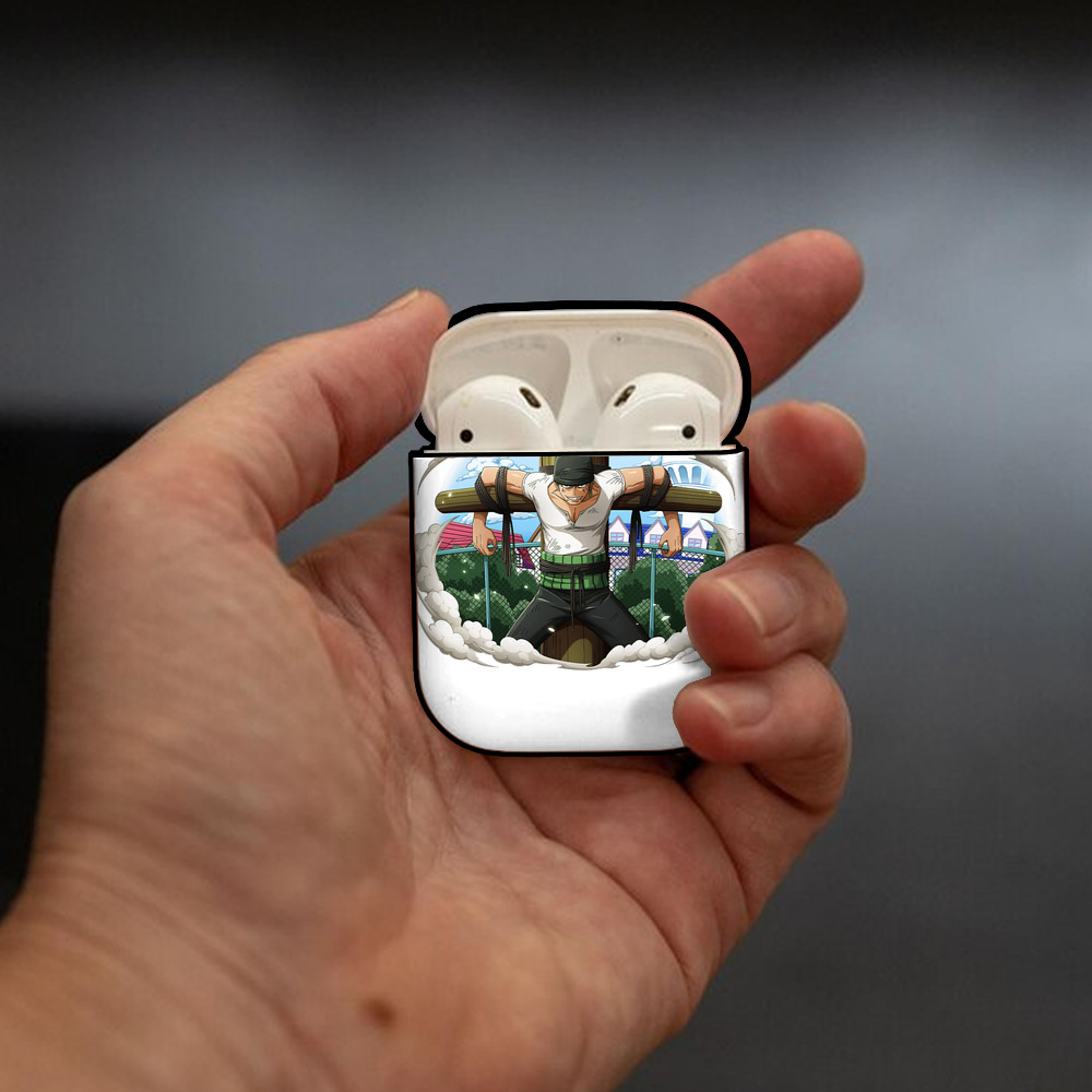 ワンピース ロロノア・ゾロ ONE PIECE Roronoa Zoro AirPods 第2世代保護ケース ハードシェル ブラック 耐衝撃・防指紋・カラビナ付き