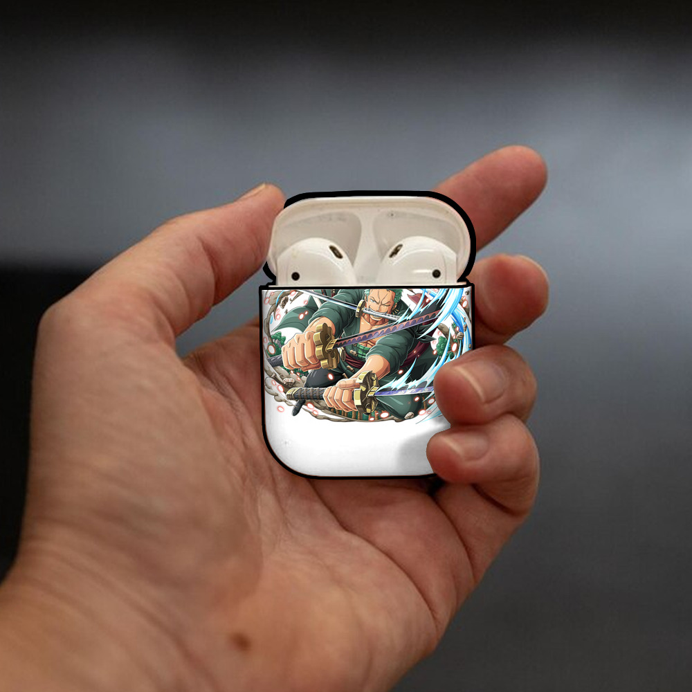 ワンピース ロロノア・ゾロ ONE PIECE Roronoa Zoro AirPods 第2世代保護ケース ハードシェル ブラック 耐衝撃・防指紋・カラビナ付き