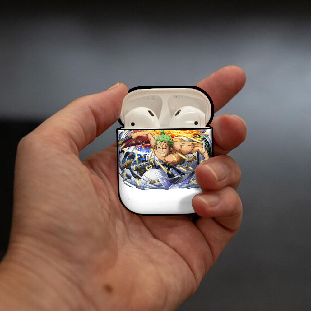 ワンピース ロロノア・ゾロ ONE PIECE Roronoa Zoro AirPods 第2世代保護ケース ハードシェル ブラック 耐衝撃・防指紋・カラビナ付き