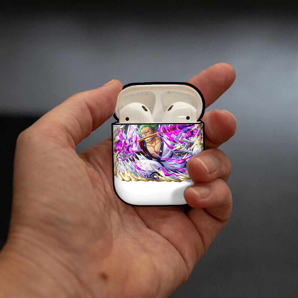 ワンピース ロロノア・ゾロ ONE PIECE Roronoa Zoro AirPods 第2世代保護ケース ハードシェル ブラック 耐衝撃・防指紋・カラビナ付き