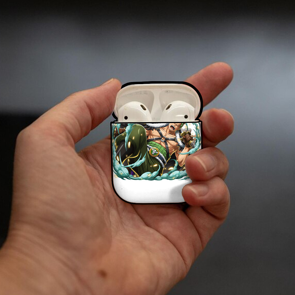 ワンピース ロロノア・ゾロ ONE PIECE Roronoa Zoro AirPods 第2世代保護ケース ハードシェル ブラック 耐衝撃・防指紋・カラビナ付き