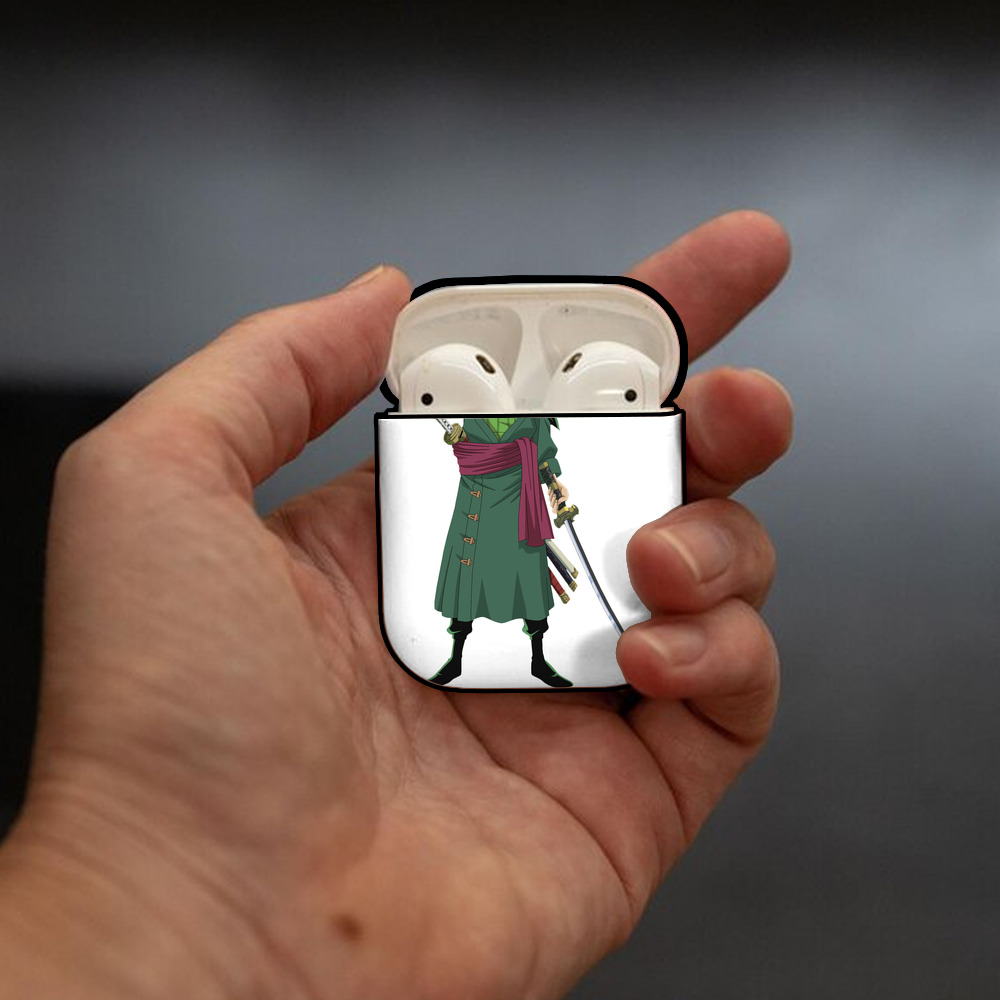 ワンピース ロロノア・ゾロ ONE PIECE Roronoa Zoro AirPods 第2世代保護ケース ハードシェル ブラック 耐衝撃・防指紋・カラビナ付き