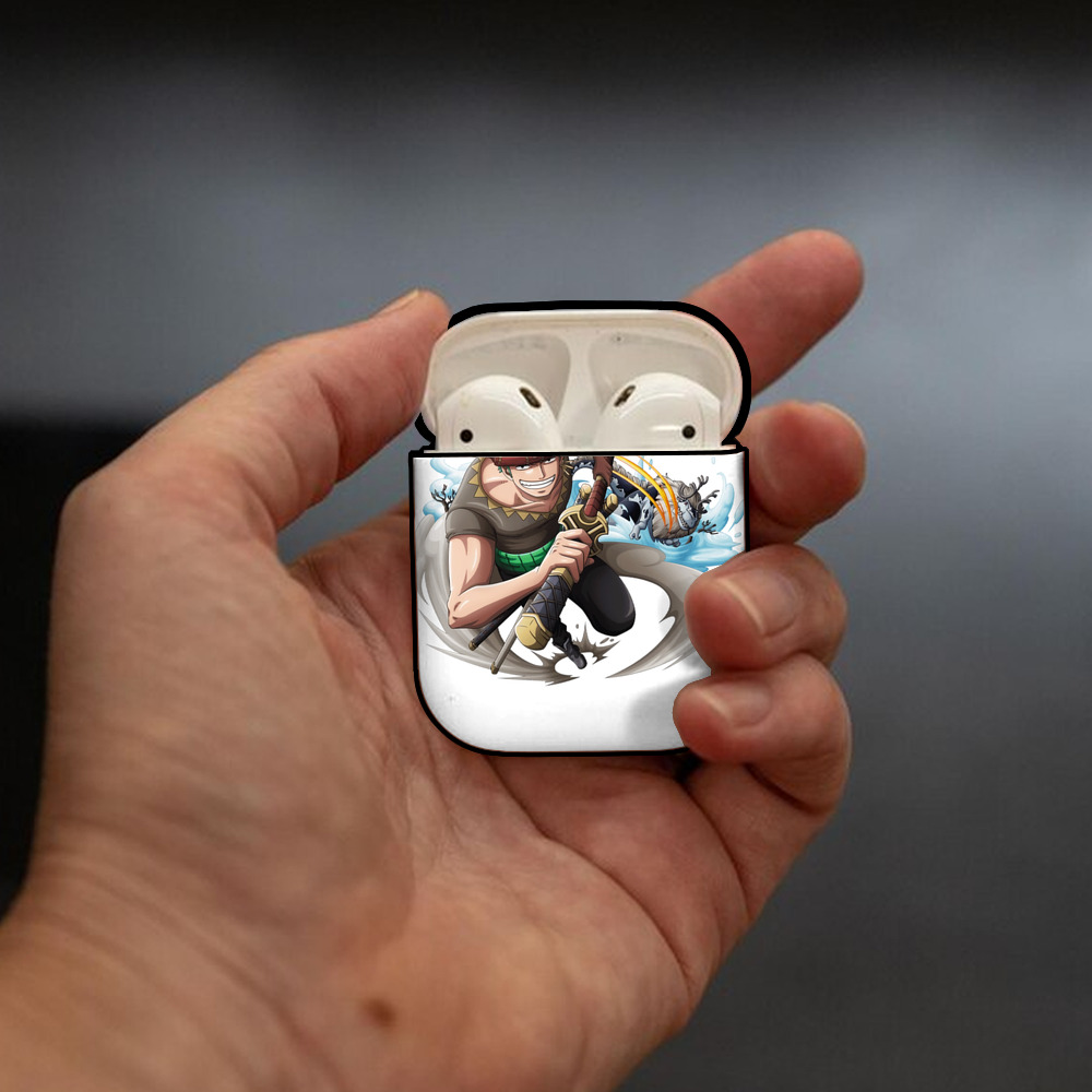 ワンピース ロロノア・ゾロ ONE PIECE Roronoa Zoro AirPods 第2世代保護ケース ハードシェル ブラック 耐衝撃・防指紋・カラビナ付き