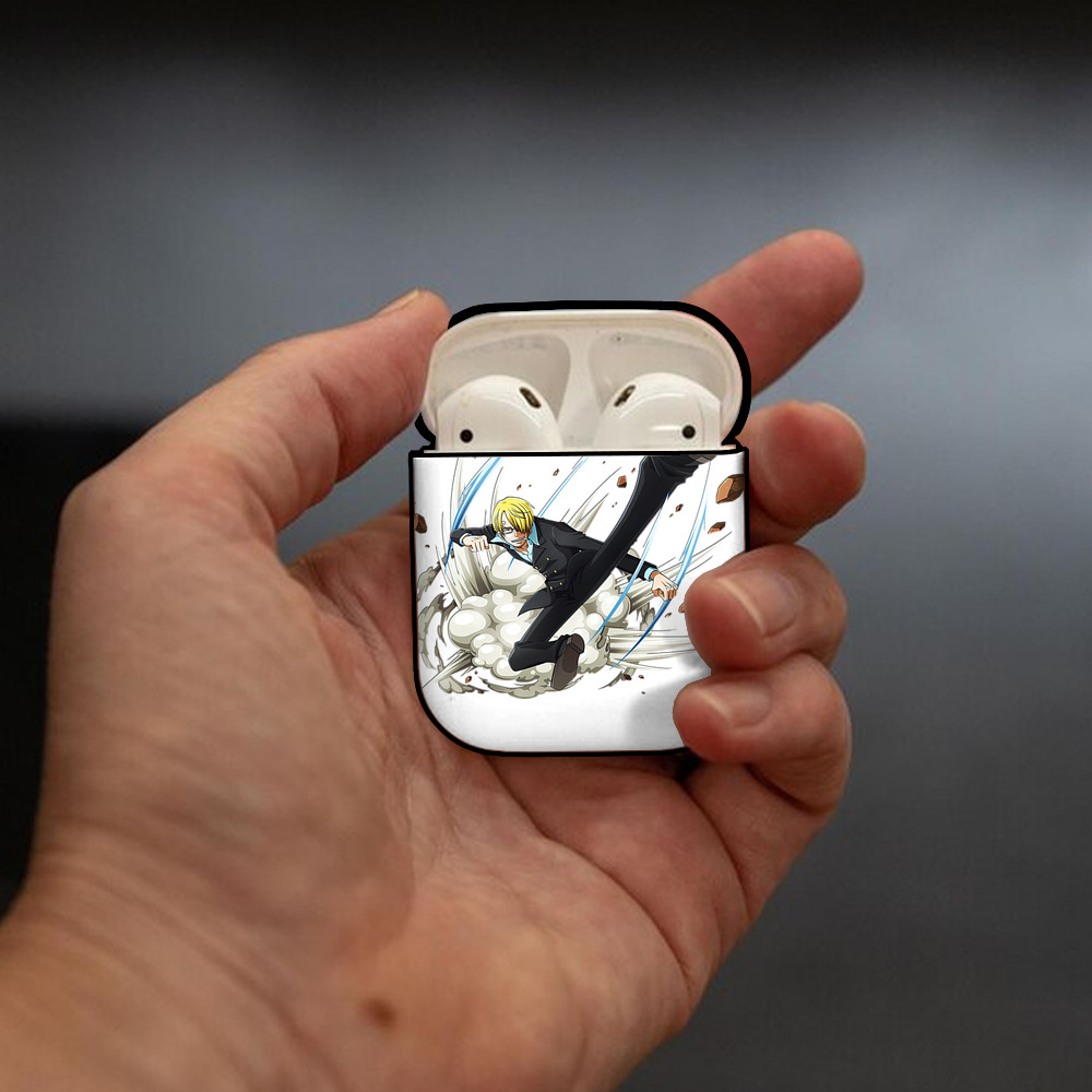 ワンピース サンジ ONE PIECE Sanji AirPods 第2世代保護ケース ハードシェル ブラック 耐衝撃・防指紋・カラビナ付き
