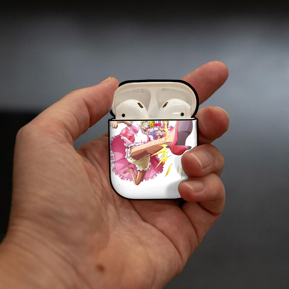 ワンピース サンジ ONE PIECE Sanji AirPods 第2世代保護ケース ハードシェル ブラック 耐衝撃・防指紋・カラビナ付き