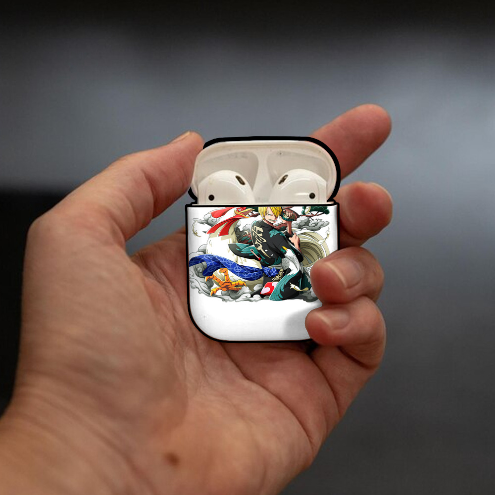 ワンピース サンジ ONE PIECE Sanji AirPods 第2世代保護ケース ハードシェル ブラック 耐衝撃・防指紋・カラビナ付き