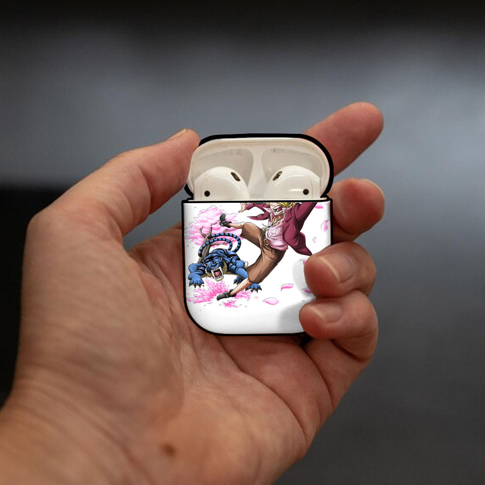 ワンピース サンジ ONE PIECE Sanji AirPods 第2世代保護ケース ハードシェル ブラック 耐衝撃・防指紋・カラビナ付き