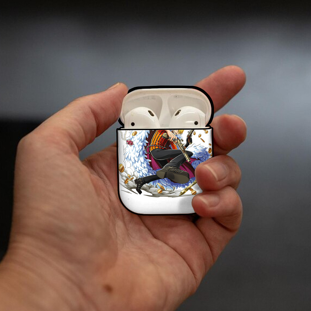 ワンピース サンジ ONE PIECE Sanji AirPods 第2世代保護ケース ハードシェル ブラック 耐衝撃・防指紋・カラビナ付き