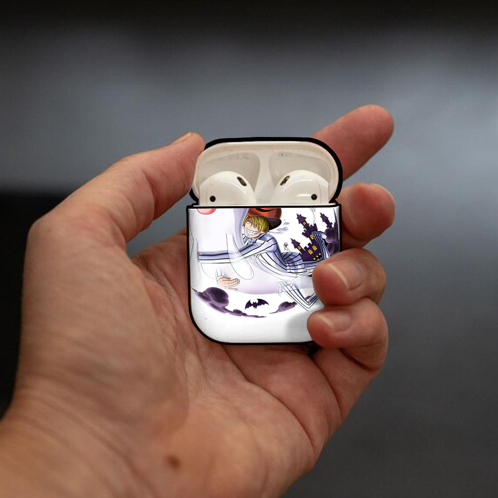 ワンピース サンジ ONE PIECE Sanji AirPods 第2世代保護ケース ハードシェル ブラック 耐衝撃・防指紋・カラビナ付き