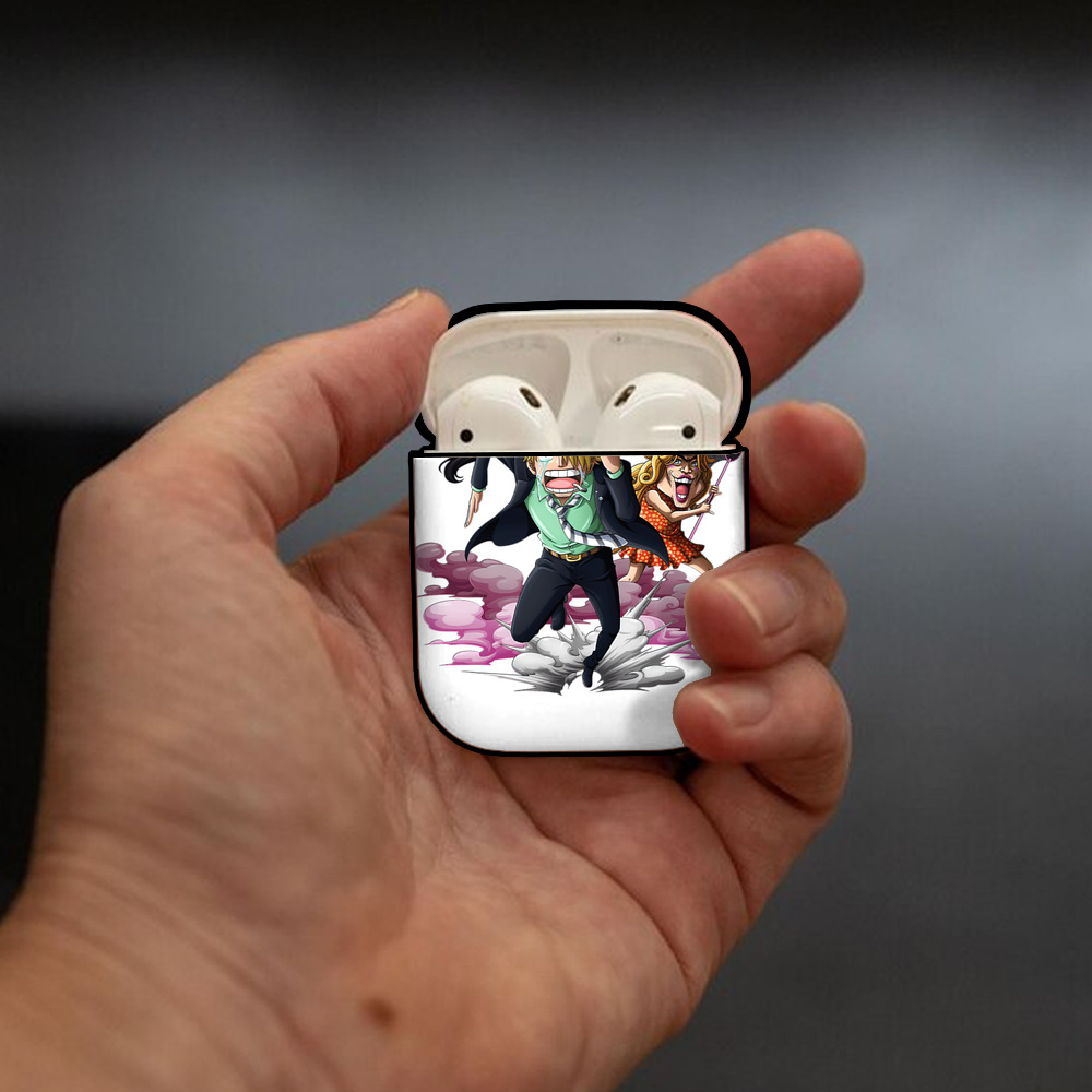 ワンピース サンジ ONE PIECE Sanji AirPods 第2世代保護ケース ハードシェル ブラック 耐衝撃・防指紋・カラビナ付き
