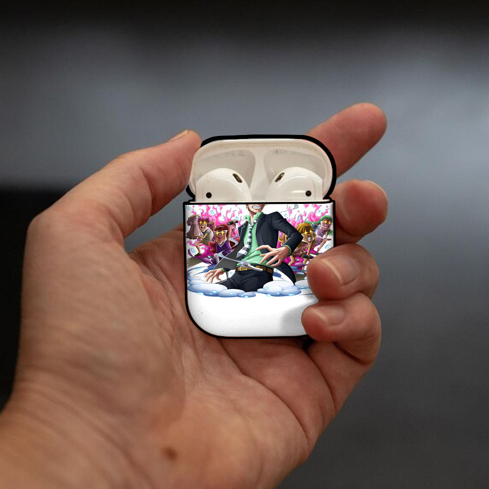 ワンピース サンジ ONE PIECE Sanji AirPods 第2世代保護ケース ハードシェル ブラック 耐衝撃・防指紋・カラビナ付き