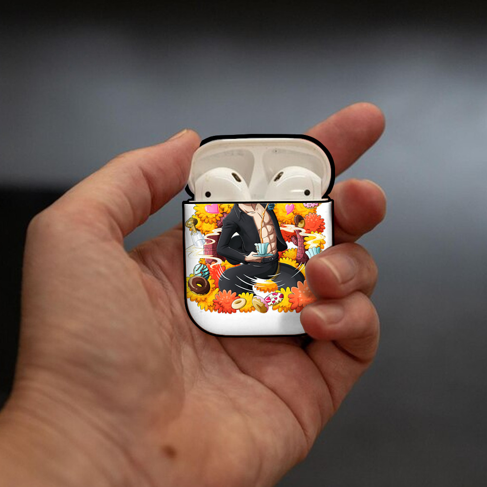 ワンピース サンジ ONE PIECE Sanji AirPods 第2世代保護ケース ハードシェル ブラック 耐衝撃・防指紋・カラビナ付き