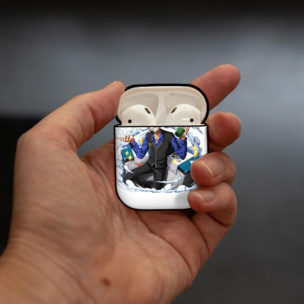 ワンピース サンジ ONE PIECE Sanji AirPods 第2世代保護ケース ハードシェル ブラック 耐衝撃・防指紋・カラビナ付き