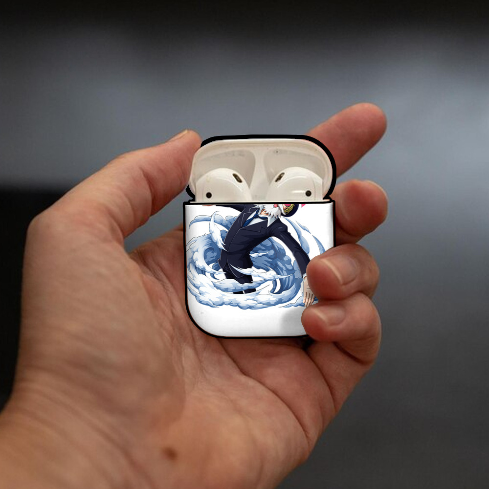 ワンピース サンジ ONE PIECE Sanji AirPods 第2世代保護ケース ハードシェル ブラック 耐衝撃・防指紋・カラビナ付き