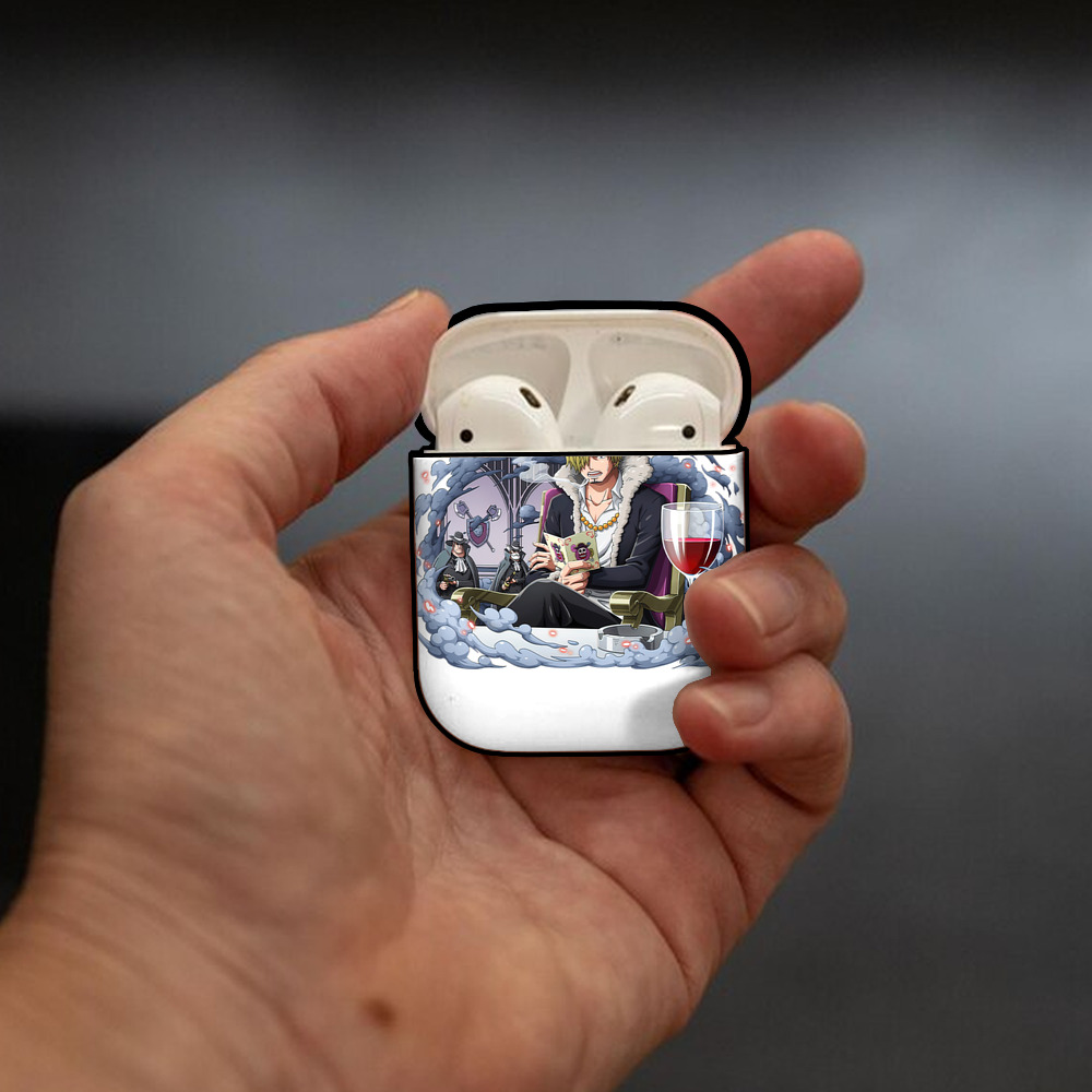 ワンピース サンジ ONE PIECE Sanji AirPods 第2世代保護ケース ハードシェル ブラック 耐衝撃・防指紋・カラビナ付き