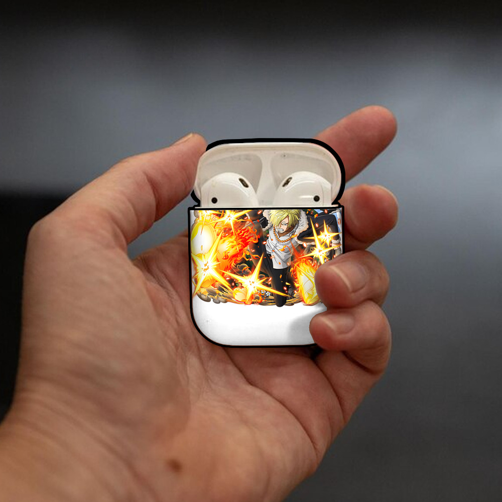 ワンピース サンジ ONE PIECE Sanji AirPods 第2世代保護ケース ハードシェル ブラック 耐衝撃・防指紋・カラビナ付き