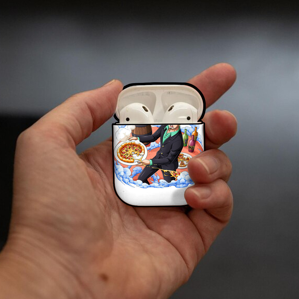 ワンピース サンジ ONE PIECE Sanji AirPods 第2世代保護ケース ハードシェル ブラック 耐衝撃・防指紋・カラビナ付き