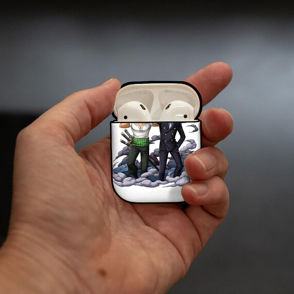 ワンピース サンジ ONE PIECE Sanji AirPods 第2世代保護ケース ハードシェル ブラック 耐衝撃・防指紋・カラビナ付き
