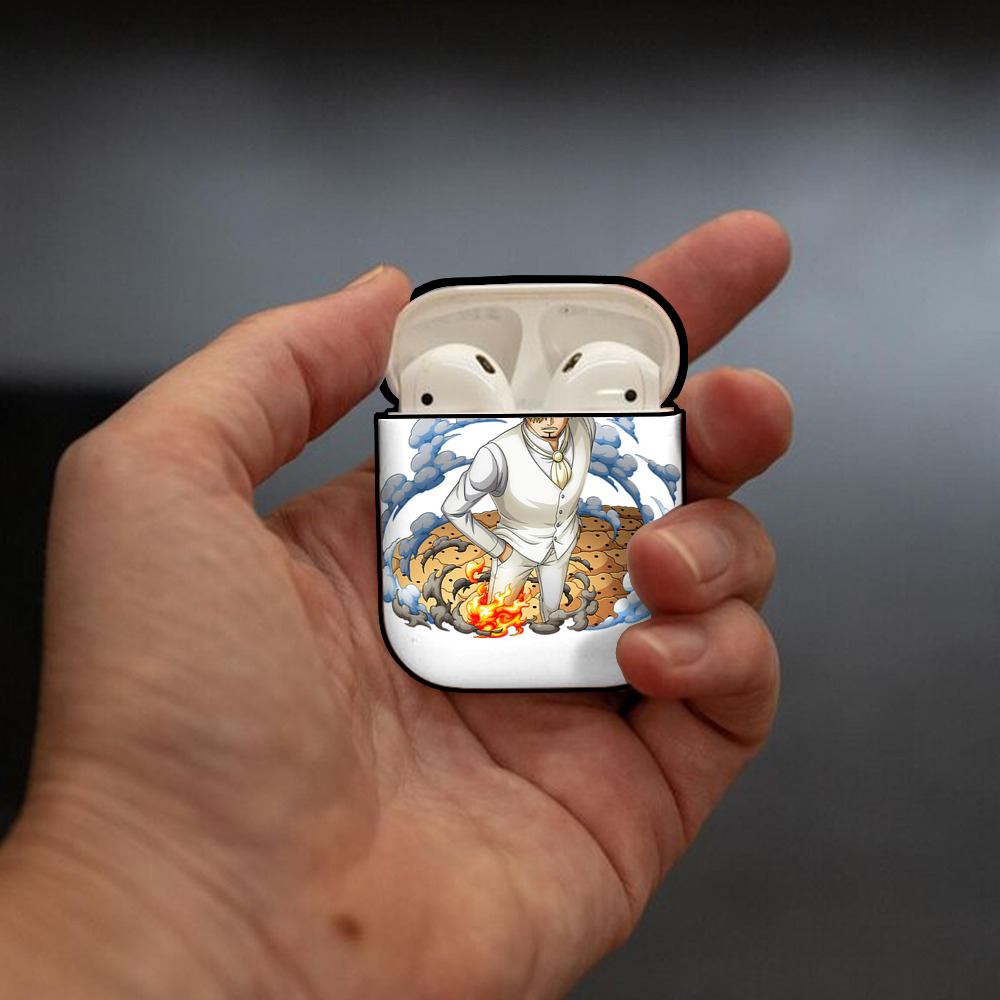 ワンピース サンジ ONE PIECE Sanji AirPods 第2世代保護ケース ハードシェル ブラック 耐衝撃・防指紋・カラビナ付き