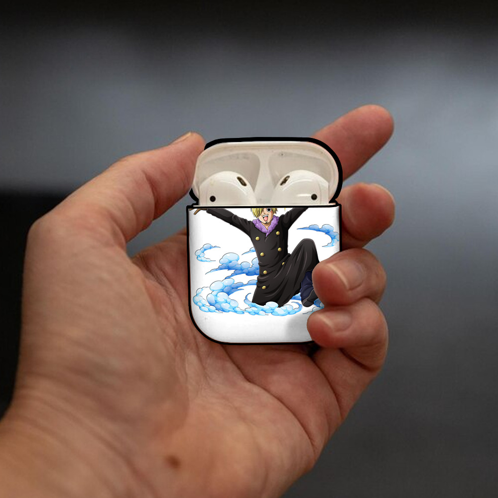 ワンピース サンジ ONE PIECE Sanji AirPods 第2世代保護ケース ハードシェル ブラック 耐衝撃・防指紋・カラビナ付き