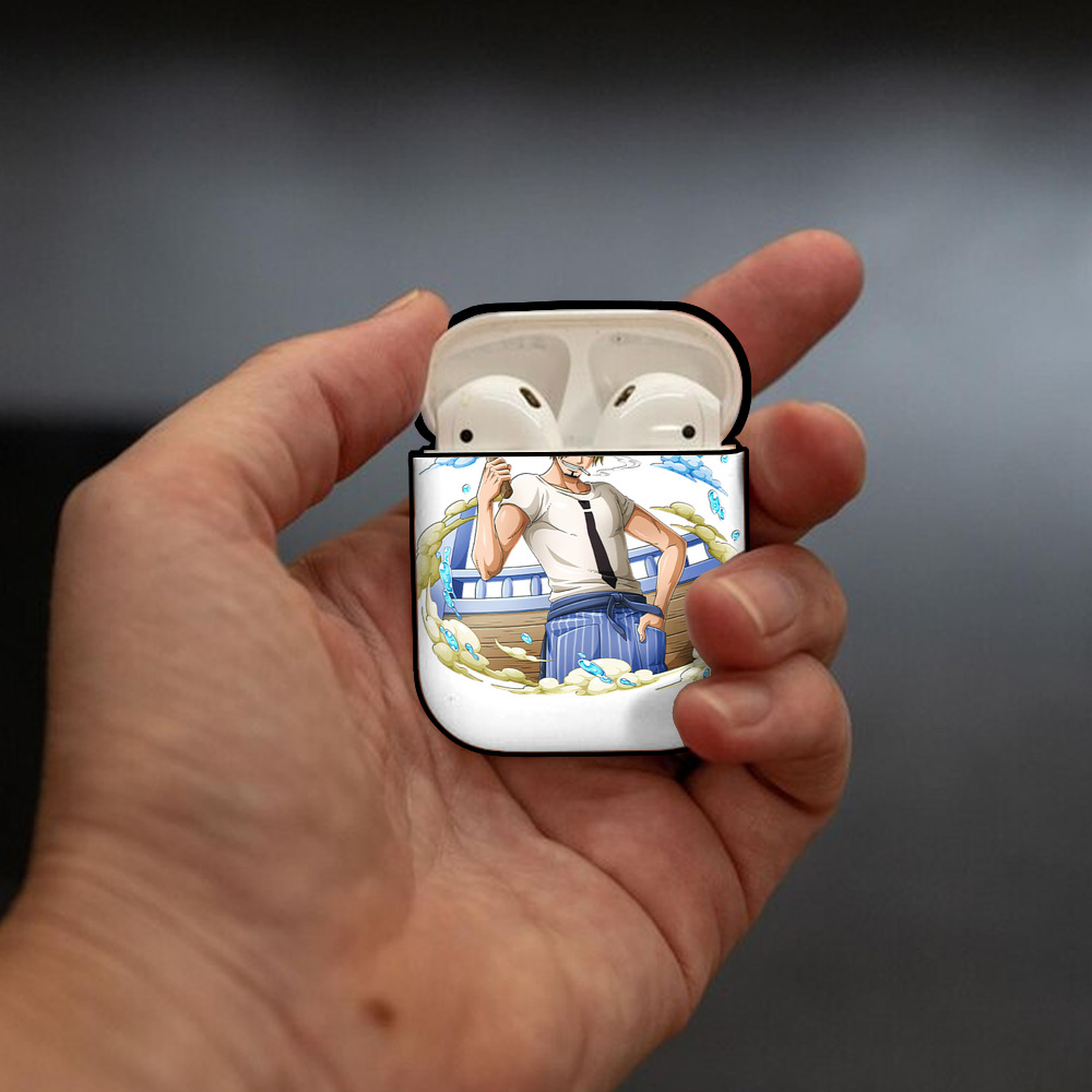 ワンピース サンジ ONE PIECE Sanji AirPods 第2世代保護ケース ハードシェル ブラック 耐衝撃・防指紋・カラビナ付き