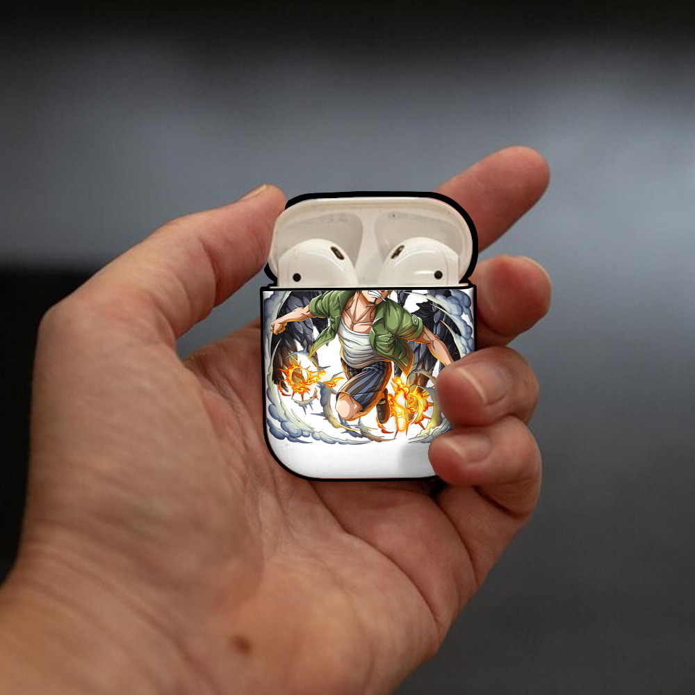 ワンピース サンジ ONE PIECE Sanji AirPods 第2世代保護ケース ハードシェル ブラック 耐衝撃・防指紋・カラビナ付き