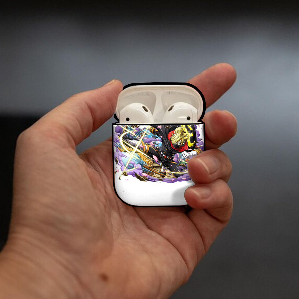 ワンピース サンジ ONE PIECE Sanji AirPods 第2世代保護ケース ハードシェル ブラック 耐衝撃・防指紋・カラビナ付き
