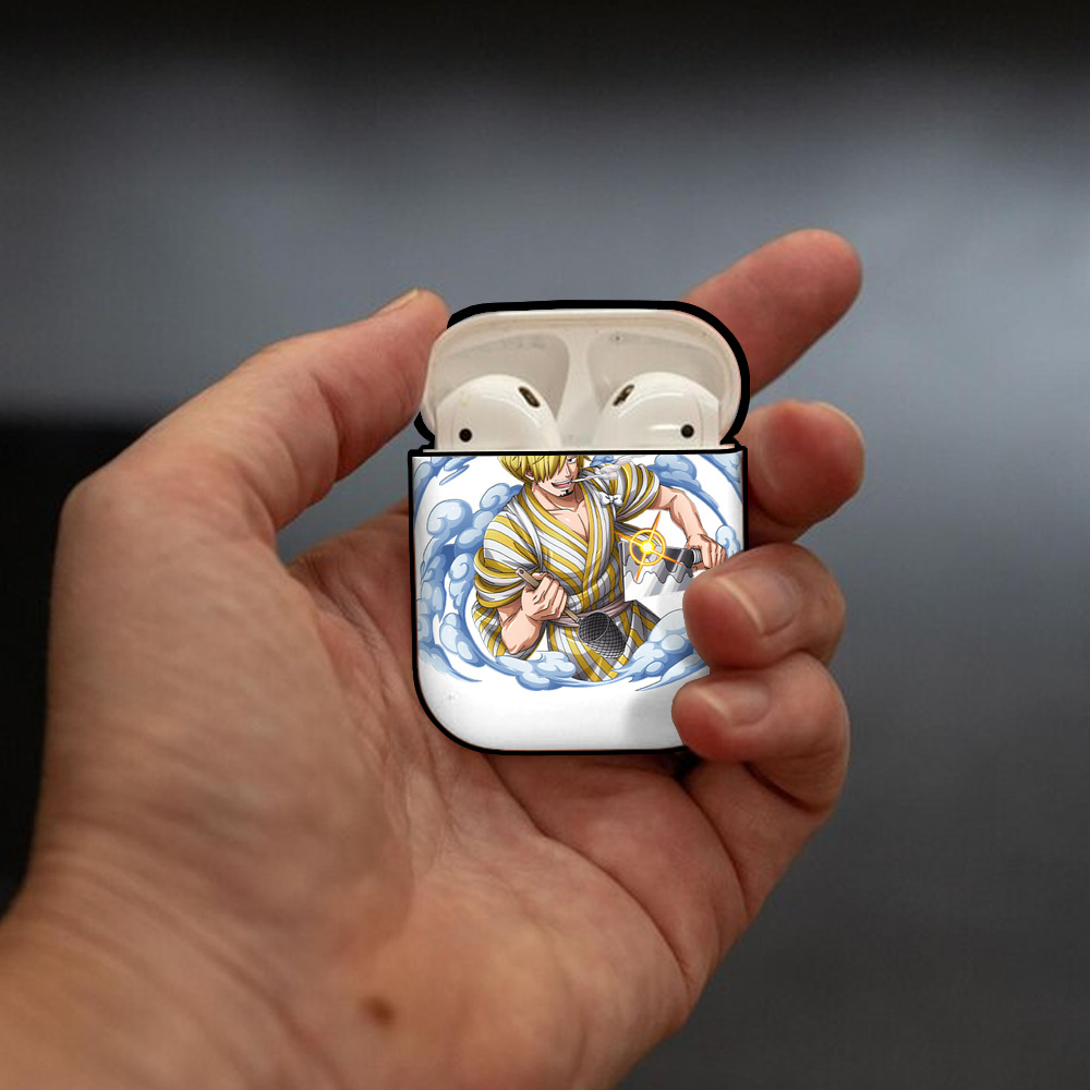 ワンピース サンジ ONE PIECE Sanji AirPods 第2世代保護ケース ハードシェル ブラック 耐衝撃・防指紋・カラビナ付き