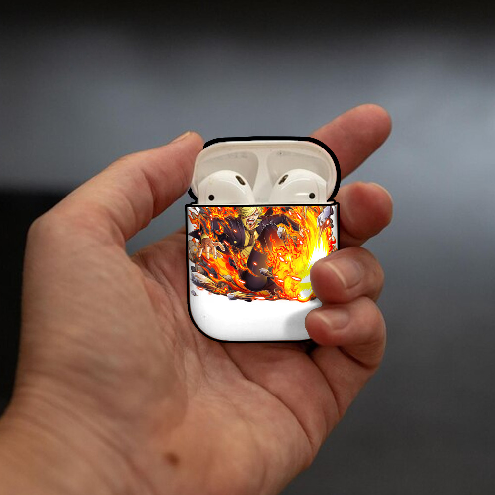 ワンピース サンジ ONE PIECE Sanji AirPods 第2世代保護ケース ハードシェル ブラック 耐衝撃・防指紋・カラビナ付き