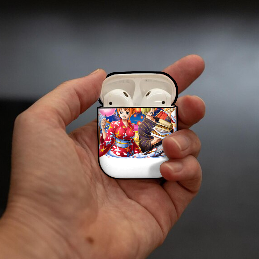 ワンピース サンジ ONE PIECE Sanji AirPods 第2世代保護ケース ハードシェル ブラック 耐衝撃・防指紋・カラビナ付き