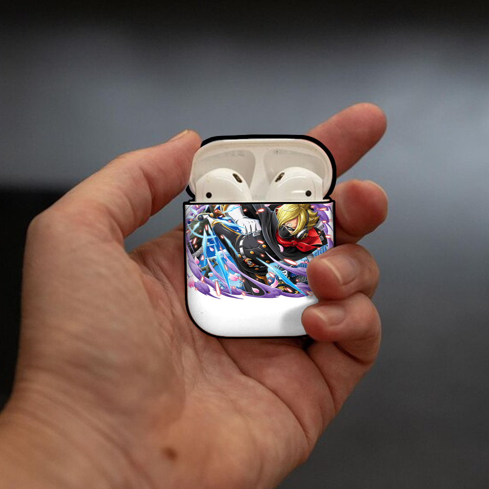 ワンピース サンジ ONE PIECE Sanji AirPods 第2世代保護ケース ハードシェル ブラック 耐衝撃・防指紋・カラビナ付き