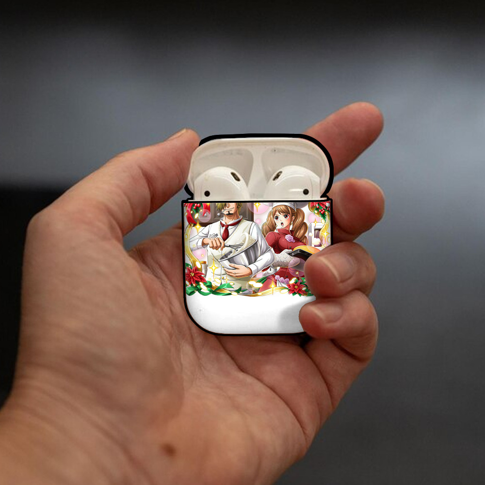 ワンピース サンジ ONE PIECE Sanji AirPods 第2世代保護ケース ハードシェル ブラック 耐衝撃・防指紋・カラビナ付き