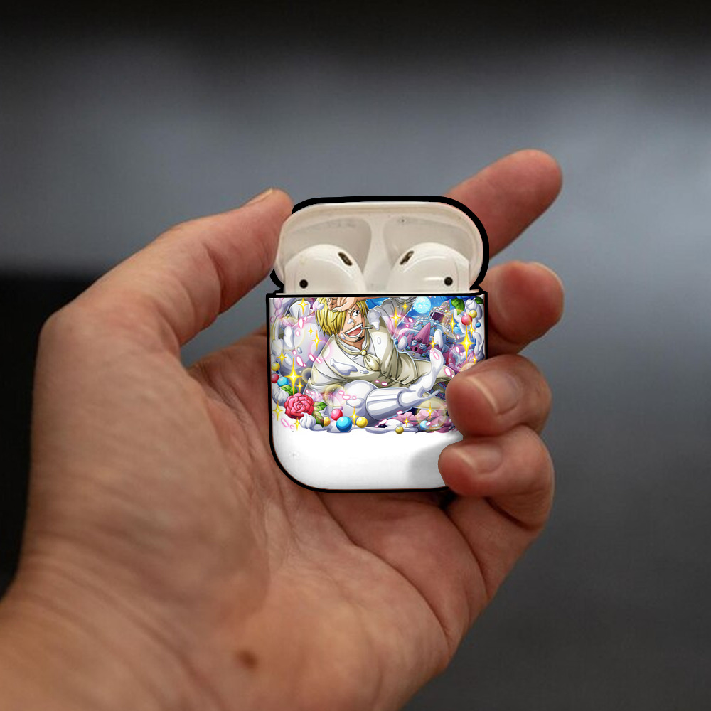 ワンピース サンジ ONE PIECE Sanji AirPods 第2世代保護ケース ハードシェル ブラック 耐衝撃・防指紋・カラビナ付き