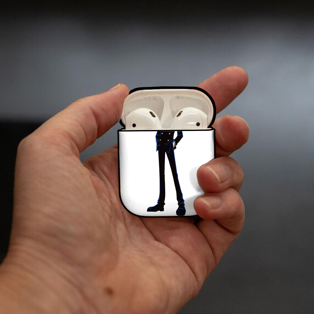 ワンピース サンジ ONE PIECE Sanji AirPods 第2世代保護ケース ハードシェル ブラック 耐衝撃・防指紋・カラビナ付き