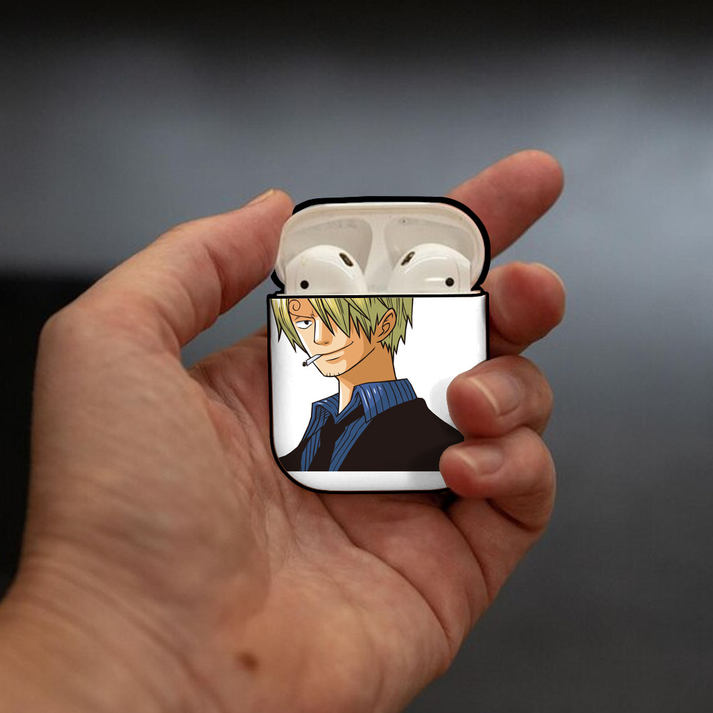 ワンピース サンジ ONE PIECE Sanji AirPods 第2世代保護ケース ハードシェル ブラック 耐衝撃・防指紋・カラビナ付き