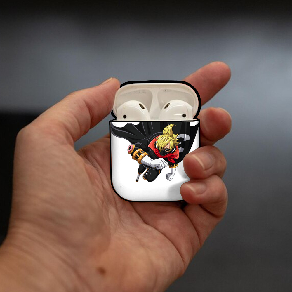 ワンピース サンジ ONE PIECE Sanji AirPods 第2世代保護ケース ハードシェル ブラック 耐衝撃・防指紋・カラビナ付き