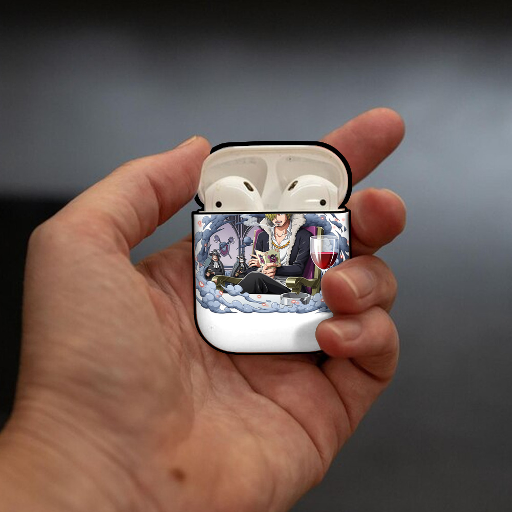 ワンピース サンジ ONE PIECE Sanji AirPods 第2世代保護ケース ハードシェル ブラック 耐衝撃・防指紋・カラビナ付き